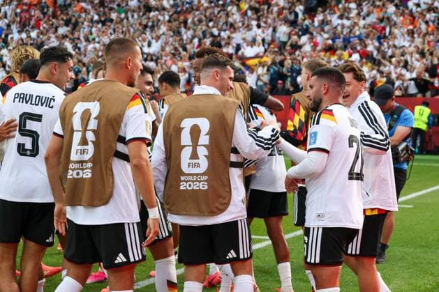 die Mannschaft freut sich ueber das Tor von Deniz Undav 26 (Deutschland) zum 2:1, Deutschland vs. Elfenbeinkueste, Fussball, FIFA, Weltmeisterschaft 2026, Gruppenphase, 20.06.2026 Toronto Ontario Kanada