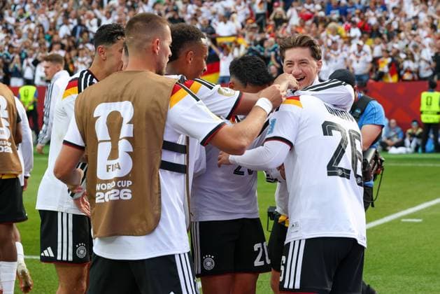 die Mannschaft freut sich ueber das Tor von Deniz Undav 26 (Deutschland) zum 2:1, Deutschland vs. Elfenbeinkueste, Fussball, FIFA, Weltmeisterschaft 2026, Gruppenphase, 20.06.2026 Toronto Ontario Kanada