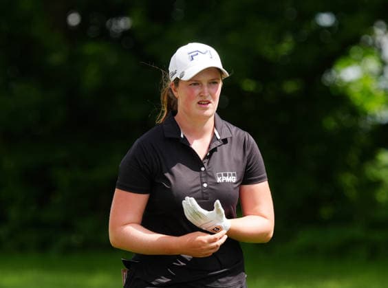 BELMONT, MI - JUNE 20: LPGA, Golf Damen player Lottie Woad plays walks the 10th hole on June 20, 2026, during the third round of the LPGA Meijer LPGA Classic for Simply Give at Blythefield Country Club in Belmont, Michigan. (Photo by Brian Spurlock Icon Sportswire) GOLF: JUN 20 LPGA Meijer LPGA Classic for Simply Give EDITORIAL USE ONLY Icon26062033