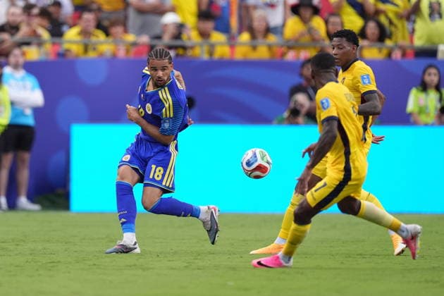 Ecuador v Curacao - FIFA World Cup, WM, Weltmeisterschaft, Fussball 2026 - Group E KANSAS CITY, UNITED STATES - JUNE 20: Armando Obispo (18) of Curacao in action during the 2026 FIFA World Cup First Stage Group E match between Ecuador and Curacao at Arrowhead Stadium (Kansas City Stadium) in Kansas City, Missouri, United States on June 20, 2026. Hakan Akgun Anadolu Missouri United States. Editorial use only. Please get in touch for any other usage.  Copyright: x2026xAnadoluxHakanxAkgunx
