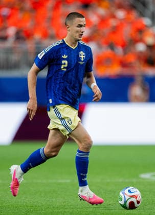 260620 Gustaf Lagerbielke of Sweden during the FIFA World Cup, WM, Weltmeisterschaft, Fussball 2026 football match between Netherlands and Sweden on June 20, 2026 in Houston. Photo: Petter Arvidson BILDBYRAN kod PA PA1246 bbeng fotboll football soccer fotball vm fotbolls-vm fotball-vm fotbolls-vm 2026 fifa world cup 2026 sverige sweden sverige a Netherlands nederländerna *** June 20, 2026  Copyright: PETTERxARVIDSON BB260620PA311