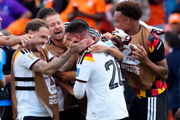 June 20, 2026, Toronto, On, CANADA: Germany players celebrate with Deniz Undav (26) after his second goal against Ivory Coast in a World Cup Group E soccer match in Toronto on June 20, 2026. Canada News - June 20, 2026  - ZUMAc35_ 20260620_zaf_c35_213 Copyright: xFrankxGunnx