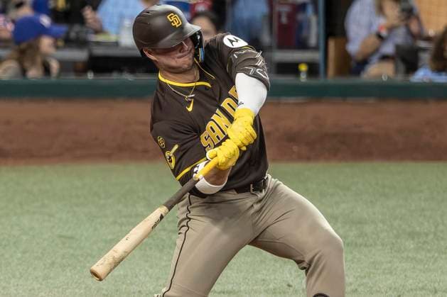 June 20, 2026, Arlington, Texas, USA: San Diego Padres first baseman TY FRANCE (25) at the plate during a MLB, Baseball Herren, USA game between the San Diego Padres and Texas Rangers at Globe Life Field. San Diego wins in extra innings 6-4. MLB 2026: Padres 6:4 Rangers  - ZUMAf180 20260620_zsp_f180_029 Copyright: xMarkxFannx