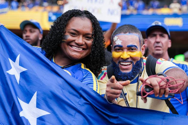 Fans of Curacao during a FIFA Men’s World Cup 2026 Group Stage football match between Ecuador and Curacao at Kansas City Stadium, in Kansas City on June 20th 2026 (Photo by Alexandra Fechete SPP)  Copyright: xAlexandraxFechete SPPx Sportspressphoto_SPR172278