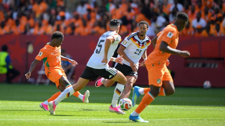 June 20, 2026, Toronto, Ontario, Canada: Alban Lafont ( 23) of CÃ te d Ivoire moves the ball forward during the 2026 FIFA World Cup, WM, Weltmeisterschaft, Fussball game between Germany and CÃ te d Ivoire at Toronto Stadium. Toronto Canada - ZUMAv136 20260620_zsp_v136_019 Copyright: xJeffxVoganx