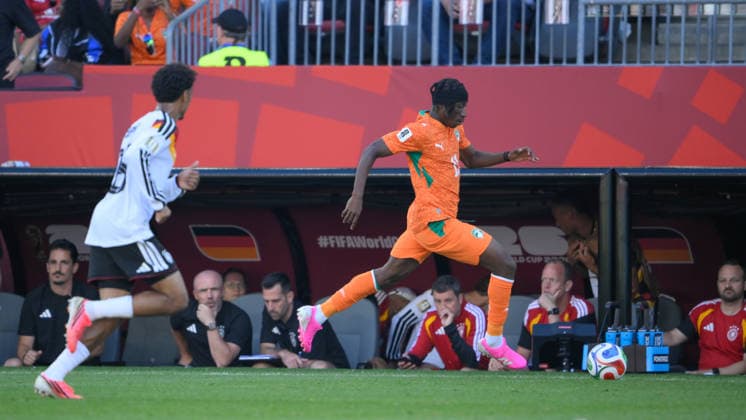 June 20, 2026, Toronto, Ontario, Canada: Yan Diomande ( 11) of CÃ te d Ivoire runs with the ball during the 2026 FIFA World Cup, WM, Weltmeisterschaft, Fussball game between Germany and CÃ te d Ivoire at Toronto Stadium. Toronto Canada - ZUMAv136 20260620_zsp_v136_046 Copyright: xJeffxVoganx
