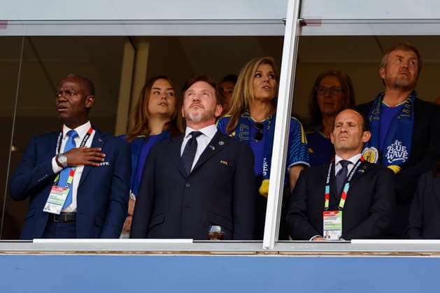 CONMEBOL President Alejandro Domínguez (C) and the King and Queen of the Netherlands, Willem-Alexander (R) and Máxima (C, back), will attend a Group E match in the 2026 FIFA World Cup, WM, Weltmeisterschaft, Fussball between Ecuador and Curaçao at Arrowhead Stadium in Kansas City, United States, 20 June 2026. FIFA World Cup 2026 - Group E - Ecuador vs. Curacao !ACHTUNG: NUR REDAKTIONELLE NUTZUNG!  Copyright: xJuanxIgnacioxRoncoronix GR7028 20260621-55020661342_1