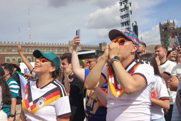 Fans Watching The Match Betwen Germany v Ivory Coat At FIFA Fan Fest Fans of the Germany national team, Nationalteam watching the match of FIFA World Cup, WM, Weltmeisterschaft, Fussball Group E between Ivory Coast and Germany on a giant screen at Mexico FIFA Fan Festival. on June 20, 2026 in Mexico City, Mexico. (Photo by Carlos Santiago Eyepix Group) Copyright: xCarlosxSantiago xEyepixxGroupx CS_20062026_188138