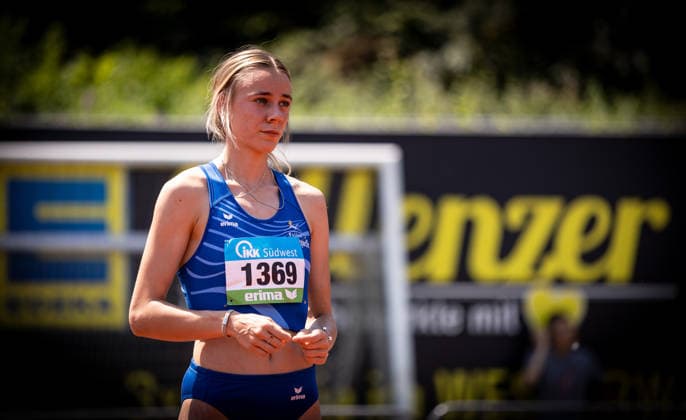 Süddeutsche Meisterschaften 2026 Aktive und Jugend U18; Koblenz, 20.06.2026 Fokussiert: Alina Etzel (WGL Schwäbisch Hall) im Hochsprung der Frauen; Süddeutsche Meisterschaften Aktive und Jugend U18 am 20.06.2026 im Stadion Oberwerth in Koblenz (Rheinland-Pfalz). *** 2026 South German Championships (Adult and U18 Youth) in Koblenz, June 20, 2026 Copyright: xBEAUTIFULxSPORTS R.xSchmittx