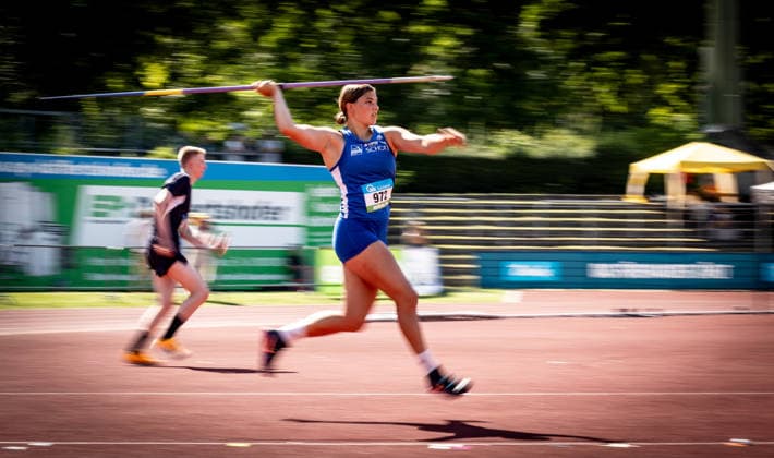 Süddeutsche Meisterschaften 2026 Aktive und Jugend U18; Koblenz, 20.06.2026 Franca Arnold (TSV SCHOTT Mainz) im Speerwurf der Frauen; Süddeutsche Meisterschaften Aktive und Jugend U18 am 20.06.2026 im Stadion Oberwerth in Koblenz (Rheinland-Pfalz). *** 2026 South German Championships (Adults and U18 Youth) in Koblenz, June 20, 2026 Franca Arnold of TSV SCHOTT Mainz in the women’s javelin throw at the 2026 South German Championships for Seniors and U18 Youth on June 20, 2026, at Oberwerth Stadium in Koblenz, Rhineland-Palatinate,detected_source_language Copyright: xBEAUTIFULxSPORTS R.xSchmittx