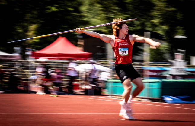 Süddeutsche Meisterschaften 2026 Aktive und Jugend U18; Koblenz, 20.06.2026 Fynn Lenzner (TSG Wehrheim) im Speerwurf der Männer; Süddeutsche Meisterschaften Aktive und Jugend U18 am 20.06.2026 im Stadion Oberwerth in Koblenz (Rheinland-Pfalz). *** 2026 South German Championships (Adults and U18 Youth) in Koblenz, June 20, 2026 Copyright: xBEAUTIFULxSPORTS R.xSchmittx