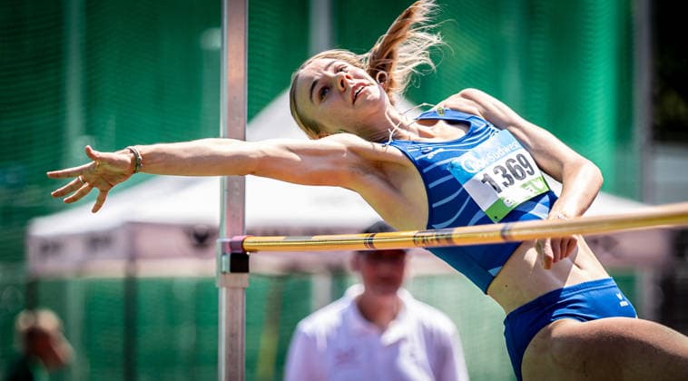 Süddeutsche Meisterschaften 2026 Aktive und Jugend U18; Koblenz, 20.06.2026 Alina Etzel (WGL Schwäbisch Hall) im Hochsprung der Frauen; Süddeutsche Meisterschaften Aktive und Jugend U18 am 20.06.2026 im Stadion Oberwerth in Koblenz (Rheinland-Pfalz). *** 2026 Southern German Championships (Adult and U18 Youth) in Koblenz, June 20, 2026 Copyright: xBEAUTIFULxSPORTS R.xSchmittx