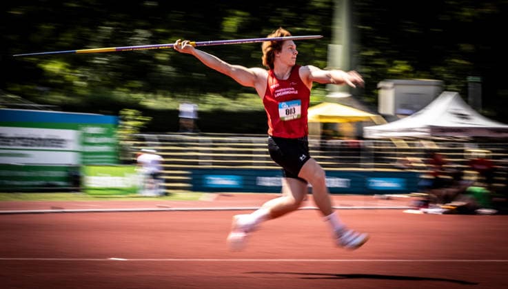 Süddeutsche Meisterschaften 2026 Aktive und Jugend U18; Koblenz, 20.06.2026 Fynn Lenzner (TSG Wehrheim) im Speerwurf der Männer; Süddeutsche Meisterschaften Aktive und Jugend U18 am 20.06.2026 im Stadion Oberwerth in Koblenz (Rheinland-Pfalz). *** 2026 South German Championships (Adults and U18 Youth) in Koblenz, June 20, 2026 Copyright: xBEAUTIFULxSPORTS R.xSchmittx
