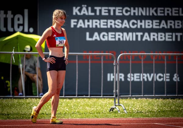 Süddeutsche Meisterschaften 2026 Aktive und Jugend U18; Koblenz, 20.06.2026 Fokussiert: Maryna Kovtunova (TS Herzogenaurach) im Hochsprung der Frauen; Süddeutsche Meisterschaften Aktive und Jugend U18 am 20.06.2026 im Stadion Oberwerth in Koblenz (Rheinland-Pfalz). *** 2026 Southern German Championships (Adult and U18 Youth) in Koblenz, June 20, 2026 Copyright: xBEAUTIFULxSPORTS R.xSchmittx