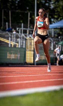 Süddeutsche Meisterschaften 2026 Aktive und Jugend U18; Koblenz, 20.06.2026 Antonia Götzel (TSG 1862 Weinheim) im 100m-Sprint der Frauen; Süddeutsche Meisterschaften Aktive und Jugend U18 am 20.06.2026 im Stadion Oberwerth in Koblenz (Rheinland-Pfalz). *** 2026 South German Championships (Adults and U18 Youth) in Koblenz, June 20, 2026 Antonia Götzel of TSG 1862 Weinheim in the women’s 100-meter dash at the 2026 South German Championships for Seniors and U18 Youth on June 20, 2026, at Oberwerth Stadium in Koblenz, Rhineland-Palatinate,detected_source_language Copyright: xBEAUTIFULxSPORTS R.xSchmittx