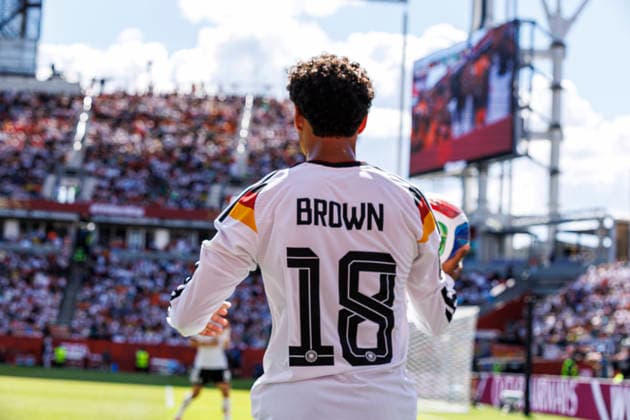 Germany v Cote D Ivoire - FIFA World Cup, WM, Weltmeisterschaft, Fussball 2026 Toronto, Canada - June 20: Nathaniel Brown of Germany looks on during the FIFA World Cup 2026 Group E match between Germany and Cote D Ivoire at Toronto Stadium on June 20, 2026 in Toronto, Canada. Photo by John Jacques Latin Images Toronto Toronto Stadium Ontario Canada Copyright: xLatinxSportxImagesx
