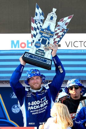 SAN DIEGO, CA - JUNE 20: Austin Hill ( 21 Richard Childress Racing 1-800-PACK-RAT Chevrolet) celebrates in Victory Lane after winning the NASCAR, Motorsport, USA Cup Series Anduril 250 Race the Base race on Saturday June 20, 2026 at Naval Base Coronado in San Diego, CA. (Photo by David J. Griffin Icon Sportswire) AUTO: JUN 20 NASCAR Cup Series Anduril 250 Race the Base EDITORIAL USE ONLY Icon9532606205324