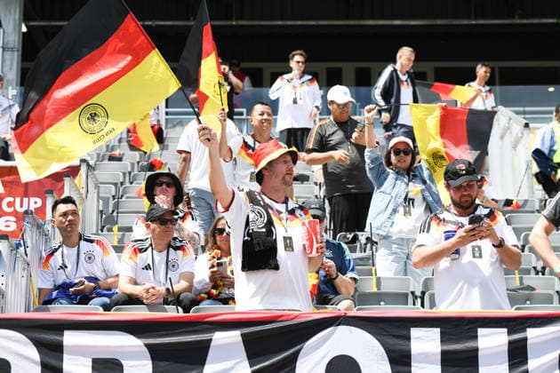 Germany national team, Nationalteam vs Ivory Coast National Team. FIFA World Cup, WM, Weltmeisterschaft, Fussball 2026 Group E match. Germany National Team supporters celebrating during the match played between the National Teams of Germany and Cote dIvoire. FIFA World Cup 2026 Group E match, played on 20.06.26 at the Toronto Stadium in Toronto, Ontario, Canada. Photo Jose Campos PMEimages Copyright: xJosexCamposx xPMEimagesx