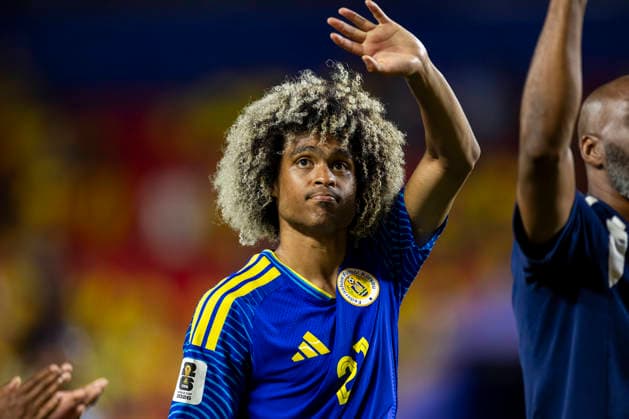 KANSAS CITY, MO - JUNE 20: Tahith Chong 21 of Curacao waves to the fans after their tie during the FIFA World Cup, WM, Weltmeisterschaft, Fussball 2026 Group E match between Ecuador and Curacao on June 20, 2026 at the Kansas City Stadium in Kansas City, MO. (Photo by Nick Tre. Smith Icon Sportswire) SOCCER: JUN 20 FIFA World Cup 26 Group E - Ecuador vs Curacao EDITORIAL USE ONLY Icon2606200119