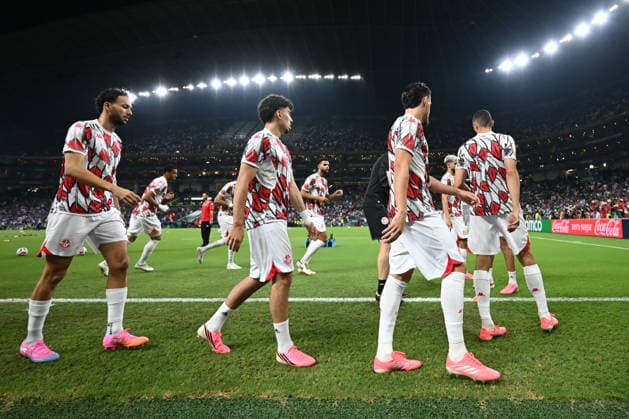 FIFA World Cup, WM, Weltmeisterschaft, Fussball 2026 - Group F - Tunisia vs. Japan Tunisia players in action prior to the 2026 FIFA World Cup group F soccer match between Tunisia and Japan at BBVA Stadium in Monterrey, Mexico, 20 June 2026. Monterrey Mexico  Copyright: xMiguelxSierrax