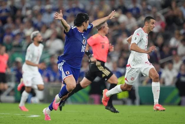 Tunisia v Japan - FIFA World Cup, WM, Weltmeisterschaft, Fussball 2026 - Group F MONTERREY, MEXICO - JUNE 20: Ayase Ueda (18) of Japan reacts during the 2026 FIFA World Cup First Stage Group F match between Tunisia and Japan at Estadio BBVA (Monterrey Stadium) in Monterrey, Mexico on June 20, 2026. Juancho Torres Anadolu Nuevo Leon Mexico. Editorial use only. Please get in touch for any other usage.  Copyright: x2026xAnadoluxJuanchoxTorresx
