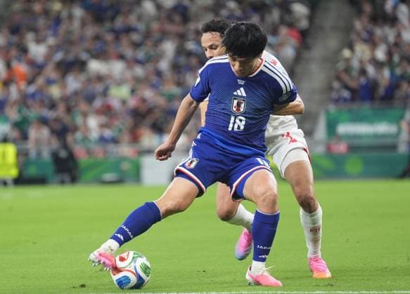 Tunisia v Japan - FIFA World Cup, WM, Weltmeisterschaft, Fussball 2026 - Group F MONTERREY, MEXICO - JUNE 20: Ayase Ueda (18) of Japan in action during the 2026 FIFA World Cup First Stage Group F match between Tunisia and Japan at Estadio BBVA (Monterrey Stadium) in Monterrey, Mexico on June 20, 2026. Juancho Torres Anadolu Nuevo Leon Mexico. Editorial use only. Please get in touch for any other usage.  Copyright: x2026xAnadoluxJuanchoxTorresx