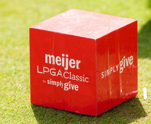 BELMONT, MI - JUNE 20: The tee marker as seen on the 12th hole on June 20, 2026, during the third round of the LPGA, Golf Damen Meijer LPGA Classic for Simply Give at Blythefield Country Club in Belmont, Michigan. (Photo by Brian Spurlock Icon Sportswire) GOLF: JUN 20 LPGA Meijer LPGA Classic for Simply Give EDITORIAL USE ONLY Icon26062063