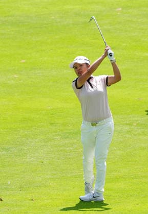 BELMONT, MI - JUNE 20: LPGA, Golf Damen golfer Wei-ling Hsu plays her second shot on the 16th hole on June 20, 2026, during the third round of the LPGA Meijer LPGA Classic for Simply Give at Blythefield Country Club in Belmont, Michigan. (Photo by Brian Spurlock Icon Sportswire) GOLF: JUN 20 LPGA Meijer LPGA Classic for Simply Give EDITORIAL USE ONLY Icon26062064