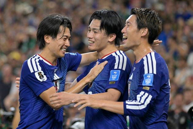 FIFA World Cup, WM, Weltmeisterschaft, Fussball 2026 - Group F - Tunisia vs. Japan Ayase Ueda (C) of Japan celebrates after scoring during the 2026 FIFA World Cup group F soccer match between Tunisia and Japan at BBVA Stadium in Monterrey, Mexico, 20 June 2026. Monterrey Mexico  Copyright: xMiguelxSierrax