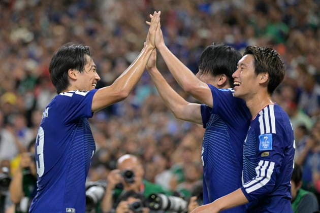FIFA World Cup, WM, Weltmeisterschaft, Fussball 2026 - Group F - Tunisia vs. Japan Ayase Ueda (C) of Japan celebrates after scoring during the 2026 FIFA World Cup group F soccer match between Tunisia and Japan at BBVA Stadium in Monterrey, Mexico, 20 June 2026. Monterrey Mexico  Copyright: xMiguelxSierrax