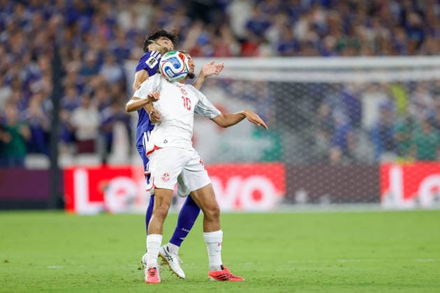 FIFA World Cup, WM, Weltmeisterschaft, Fussball 2026 TUNISIA VS JAPAN FIFA WORLD CUP 2026 TUNISIA VS JAPAN TUNISIA VS JAPAN 20062026 MONTERREY, NUEVO LEON. Action photo of a defender of Japan and Hannibal Mejbri (10) of Tunisia, during Round 1 Group F game of the FIFA World Cup 2026, held at the Estadio Monterrey of Monterrey, Nuevo Leon. Foto de accion de un defensor de Japon y Hannibal Mejbri (10) de Tunez, durante juego de Ronda 1 del Grupo F de la Copa del Mundo 2026 de la FIFA, celebrado en el Estadio Monterrey de Monterrey, Nuevo Leon. PHOTO BY IMAGENSHOP AGENCIA FOTOGRAFICA MONTERREY NUEVO LEON MEXICO *** FIFA WORLD CUP 2026 TUNISIA VS JAPAN FIFA WORLD CUP 2026 TUNISIA VS JAPAN TUNISIA VS JAPAN 20062026 MONTERREY, NUEVO LEON Action photo of a Japanese defender and Hannibal Mejbri (No. 10) of Tunisia during a Group F Round 1 match of the 2026 FIFA World Cup, held at Estadio Monterrey in Monterrey, Nuevo Leon Action photo of a Japanese defender and Hannibal Mejbri (No. 10) of Tunisia, during a Round 1 Group F match of the 2026 FIFA World Cup, held at the Estadio Monterrey in Monterrey, Nuevo León PHOTO BY IMAGENSHOP PHOTO AGENCY MONTERREY, NUEVO LEÓN, MEXICO,detected_source_language Copyright: xYOALIxMARTINEZx