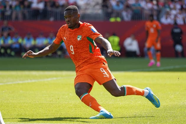 Ivory Coast vs Germany FIFA World Cup, WM, Weltmeisterschaft, Fussball Group G Match Ange-Yoan Bonny 09 of Ivory Coast during the 2026 FIFA World Cup Group E match between Germany and Ivory Coast at Toronto Stadium. on June 20, 2026 in Toronto, Canada. (Photo by Leonardo Ramirez Eyepix Group) Copyright: xLeonardoxRamirezx xEyepixxGroupx LR20062026-05371