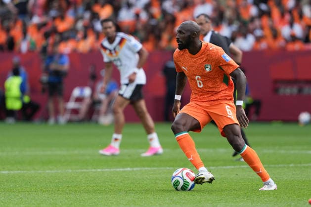 Ivory Coast vs Germany FIFA World Cup, WM, Weltmeisterschaft, Fussball Group G Match Seko Fofana 06 of Cote d Ivoire drives the ball forward during the 2026 FIFA World Cup Group E match between Germany and Ivory Coast at Toronto Stadium. on June 20, 2026 in Toronto, Canada. (Photo by Leonardo Ramirez Eyepix Group) Copyright: xLeonardoxRamirezx xEyepixxGroupx LR20062026-09860