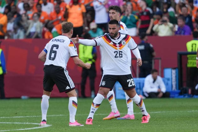 Ivory Coast vs Germany FIFA World Cup, WM, Weltmeisterschaft, Fussball Group G Match Joshua Kimmich 06 of Germany and Deniz Undav 26 of Germany celebrating a goal during the 2026 FIFA World Cup Group E match between Germany and Ivory Coast at Toronto Stadium. on June 20, 2026 in Toronto, Canada. (Photo by Leonardo Ramirez Eyepix Group) Copyright: xLeonardoxRamirezx xEyepixxGroupx LR20062026-09607