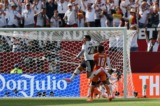 Toronto, Canada - 20 June: Nadiem Amiri 20 of Germany celebrates after his teammate s scores his team s first goal during the FIFA World Cup, WM, Weltmeisterschaft, Fussball 2026 match between Germany vs Cote d Ivoire at Toronto Stadium on 20 June 2026. Copyright: xOPAxImagesxMohammadxKaramalix