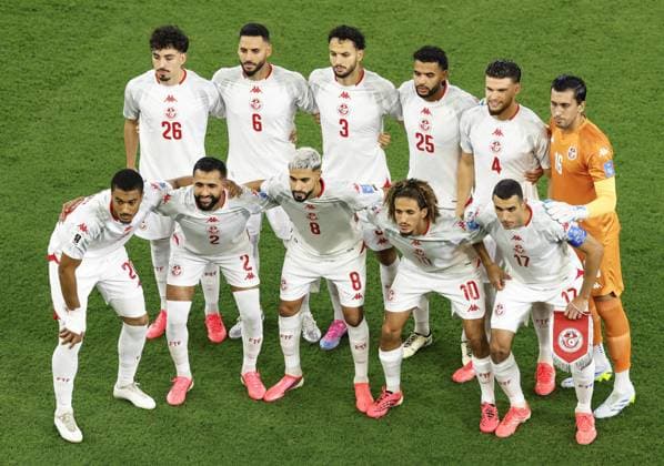 Football: 2026 World Cup Tunisia s starting XI pose for a team photo ahead of a World Cup Group F football match against Japan at Monterrey Stadium in Guadalupe, Mexico, on June 20, 2026.  A14AA0005619593P