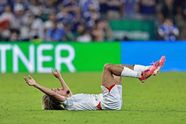 June 20, 2026, Monterrey, Mexico: Hannibal Mejbri of Tunisia injured during the match between Tunisia and Japan for the 2st round of the group F of the FIFA World Cup, WM, Weltmeisterschaft, Fussball 2026 at Monterrey Stadium on June 20, 2026 in Monterrey, Mexico. Photo: DiaEsportivo Monterrey Mexico - ZUMAh208 20260620_zsp_h208_053 Copyright: xHeulerxAndreyx