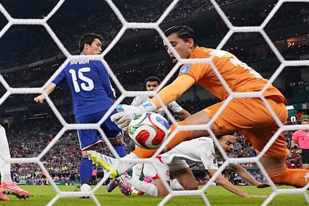 Football: 2026 World Cup Japan s Daichi Kamada (15) scores the opening goal in the first half of a World Cup Group F football match against Tunisia at Monterrey Stadium in Guadalupe, Mexico, on June 20, 2026.  A14AA0005619630P