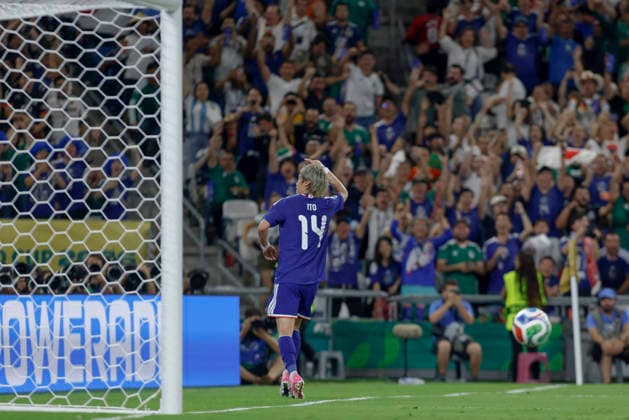 June 20, 2026, Guadalupe, Nuevo Leon, Mexico: J. Ito of Japan celebrates a goal against Tunisia, during the match between Tunisia and Japan for the 2nd round of the group F of the FIFA World Cup, WM, Weltmeisterschaft, Fussball 2026, at Monterrey Stadium. FIFA World Cup 2026: Tunisia Vs Japan  - ZUMAo125 20260620_zip_o125_021 Copyright: xAntonioxOjedax