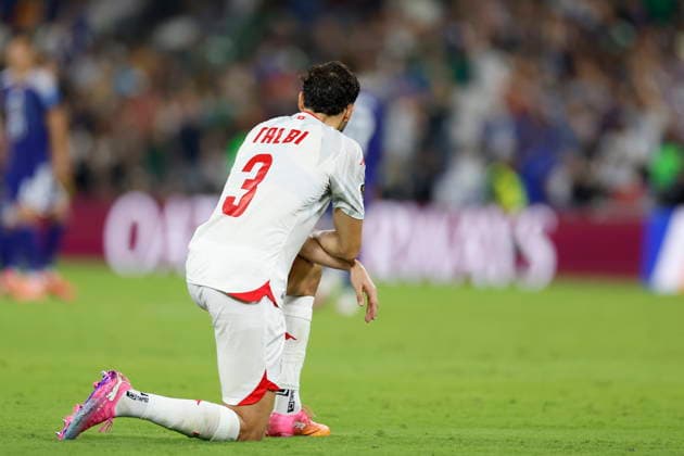 FIFA World Cup, WM, Weltmeisterschaft, Fussball 2026 - Group F - Tunisia vs. Japan Omar Rekik of Tunisia reacts after the 2026 FIFA World Cup Group F soccer match between Tunisia and Japan at the at BBVA stadium in Monterrey, Mexico, 20 June 2026. Monterrey Mexico  Copyright: xSashenkaxGutierrezx