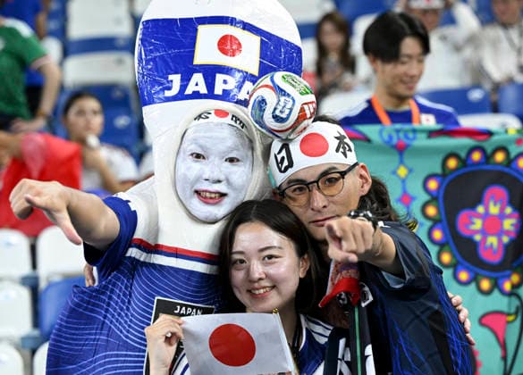 (260621) -- MONTERREY, June 21, 2026 -- Fans of Japan react before the group F match between Japan and Tunisia at the 2026 FIFA World Cup, WM, Weltmeisterschaft, Fussball at Estadio Monterrey in Monterrey, Mexico, on June 20, 2026. (Photo by Xinhua) (SP)MEXICO-MONTERREY-FOOTBALL-FIFA WORLD CUP-GROUP F-JPN VS TUN LucioxTavora 