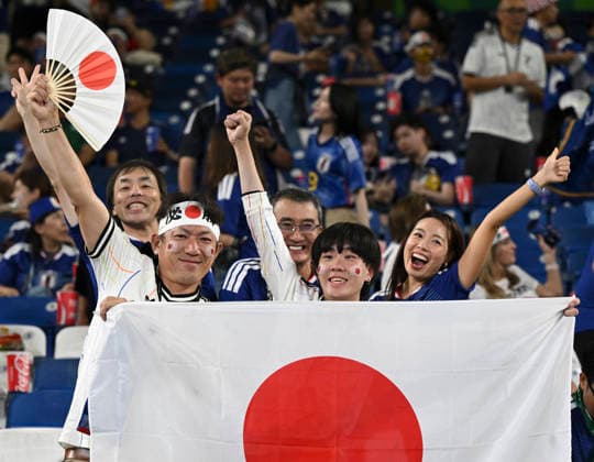 (260621) -- MONTERREY, June 21, 2026 -- Fans of Japan react before the group F match between Japan and Tunisia at the 2026 FIFA World Cup, WM, Weltmeisterschaft, Fussball at Estadio Monterrey in Monterrey, Mexico, on June 20, 2026. (Photo by Xinhua) (SP)MEXICO-MONTERREY-FOOTBALL-FIFA WORLD CUP-GROUP F-JPN VS TUN LucioxTavora 