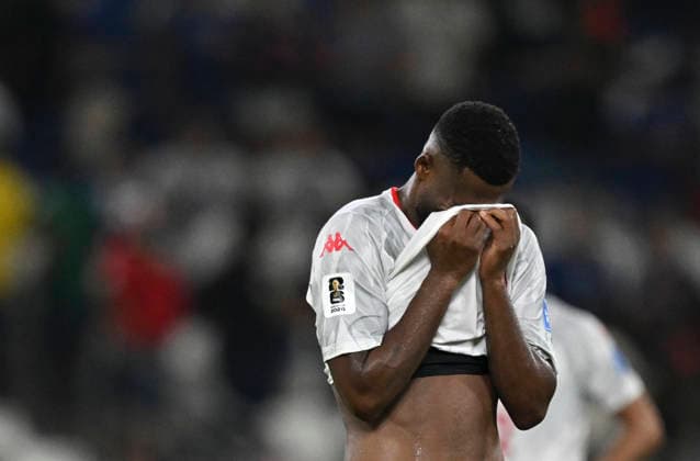 (260621) -- MONTERREY, June 21, 2026 -- Firas Chaouat (front) of Tunisia reacts after the group F match between Japan and Tunisia at the 2026 FIFA World Cup, WM, Weltmeisterschaft, Fussball at Estadio Monterrey in Monterrey, Mexico, on June 20, 2026. (Photo by Xinhua) (SP)MEXICO-MONTERREY-FOOTBALL-FIFA WORLD CUP-GROUP F-JPN VS TUN LucioxTavora 