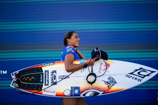 SURFING WSL RIO PRO, A supplied image of Tya Zebrowski of France after surfing in Heat 1 of the Quarterfinals during the VIVO Rio Pro at Saquarema, Brazil, Saturday, June 20, 2026, ( NO ARCHIVING, EDITORIAL USE ONLY BRAZIL  Copyright: xTHIAGOxDIZx 20260621193342767086
