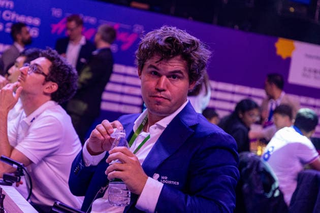 June 21, 2026, Hong Kong, Hong Kong, China: MAGNUS CARLSEN (NOR) before the Blitz quarterfinals of the 2026 FIDE World Team Rapid and Blitz Chess Championship in Hong Kong. Hong Kong China - ZUMAm298 0859646458st Copyright: xJamesxModestox