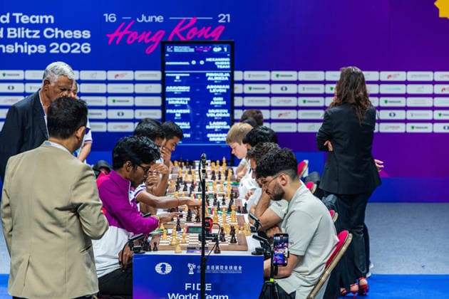 June 21, 2026, Hong Kong, Hong Kong, China: Chessgurukul against Hexamind Chess Team during the Blitz quarterfinals at the 2026 FIDE World Team Rapid and Blitz Chess Championship in Hong Kong. Hong Kong China - ZUMAm298 0859646955st Copyright: xJamesxModestox