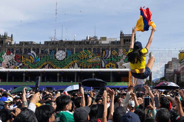 Germany Vs Ivory Coast Fan Fest At The Zocalo In Mexico City Supporters and fans of various nationalities watch the 2026 FIFA World Cup, WM, Weltmeisterschaft, Fussball match between Germany and Ivory Coast at the Fan Fest set up in the Zocalo in Mexico City, Mexico, on June 20, 2026. Attendees celebrate Germany s 2-1 victory in the Group E match while participating in activities organized for fans throughout the tournament. Mexico City Mexico  Copyright: xCristianxLeyvax originalFilename:leyva-notitle260620_npL7x.jpg