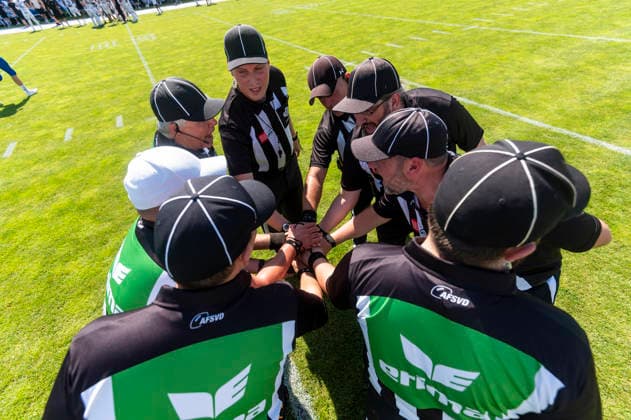 Zebrahuddle GER, Pforzheim Wilddogs vs Allgaeu Comets, American Football, GFL, Saison 2026, Week 07, 20.06.2026, GER, Pforzheim Wilddogs vs Allgaeu Comets, American Football, GFL, Saison 2026, Week 07, 20.06.2026, Pforzheim *** Zebrahuddle GER, Pforzheim Wilddogs vs. Allgäu Comets, American Football, GFL, 2026 Season, Week 07, June 20, 2026, GER, Pforzheim Wilddogs vs. Allgäu Comets, American football, GFL, 2026 season, Week 07, June 20, 2026, Pforzheim,detected_source_language Copyright: xEibner-Pressefoto FlorianxWolfx EP_FWF
