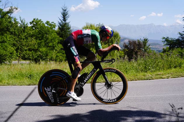 Italy s Davide Donati of Red Bull - Bora - Hansgrohe Rookies Test route during Stage 8 of the Giro Next Gen 2026 Individual Time Trial, from Villa Sant Angelo to L Aquila, Italy, Sunday, June 21, 2026.  Copyright: xFabioxFerrari LaPressex