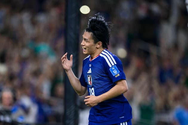 Fußball, FIFA WM 2026, Tunesien - Japan #7 June 29, 2026, Monterrey, Nuevo Leon, Mexico: Ayase Ueda of Japan celebrates his second goal during the FIFA World Cup, WM, Weltmeisterschaft, Fussball 2026 match between Tunisia and Japan. Tunisia hosted Japan at Monterrey Stadium on June 20, 2026 in Monterrey, Mexico Soccer 2026: Tunisia 0:4 Japan - FIFA World Cup 2026  - ZUMAf196 20260629_zsp_f196_038 Copyright: xMartinxFonsecax